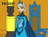 Desenho Frozen Rainha Elsa pintado por calissa