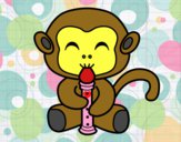Desenho Macaco flautista pintado por calissa