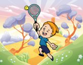 Desenho Menino jogando o tênis pintado por ImShampoo