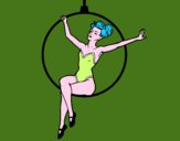 Desenho Mulher trapezista pintado por Lourany