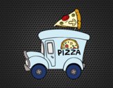 Desenho Food truck de pizza pintado por Danguinha
