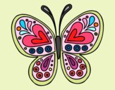 Desenho Mandala borboleta pintado por Danguinha
