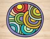 Desenho Mandala circular pintado por Danguinha