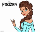 Desenho Elsa de Frozen pintado por Ana Julia 