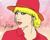 Desenho Taylor Swift com chapéu pintado por Danguinha