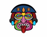 Desenho Máscara asteca pintado por gongas34