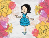 Desenho Menina com vestido de baile pintado por Danguinha