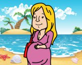 Desenho Mulher grávida pintado por Danguinha