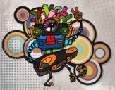 Desenho Robô DJ pintado por flikgames