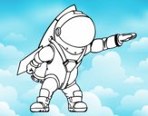 Astronauta com foguete