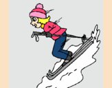 Desenho Esquiadora pintado por Danguinha