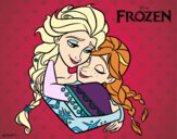 Desenho Frozen Elsa e Anna pintado por MONICANINA