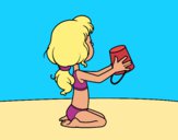 Desenho Menina que joga na praia pintado por BetaMarcus
