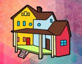 Desenho Casa con alpendre pintado por Biiah