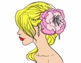 Desenho Penteado de casamento com flor pintado por gabrielig