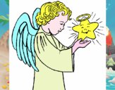 Desenho Anjo e estrela pintado por Limale