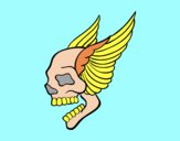 Tatuagem de caveira com asas