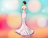 Desenho Vestido de noiva com cauda pintado por YasPessi