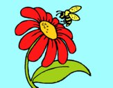 Desenho Margarida com abelha pintado por marilurdes
