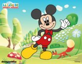 Desenho Rato Mickey saudando pintado por ImShampoo