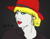 Desenho Taylor Swift com chapéu pintado por ImShampoo