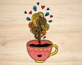 Desenho Xícara de café kawaii pintado por ImShampoo