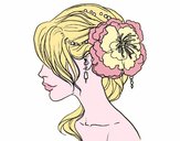 Penteado de casamento com flor
