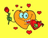 Desenho Coração com caixa de bombons pintado por zuleikapas