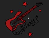 Desenho Guitarra e estrelas pintado por debymorais