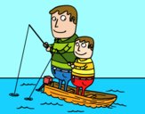 Pai e filho de pesca