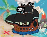 Desenho Barco pirata pintado por Lara2016