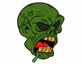 Desenho Cabeça de zombie pintado por ololo