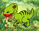 Desenho Dinossauro velociraptor pintado por vmsslima