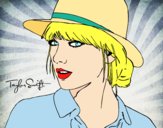 Desenho Taylor Swift com chapéu pintado por YanneLima