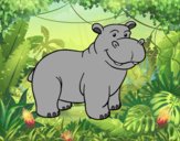 Desenho Um hipopótamo Africano pintado por ImShampoo