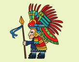 Desenho Guerreiro asteca pintado por LLL321