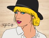 Desenho Taylor Swift com chapéu pintado por jenyffer 