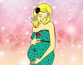 Desenho Mulher gravida feliz pintado por S2Assilene