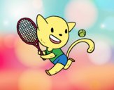 Desenho Gato tennis pintado por ImShampoo