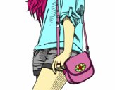 Desenho Menina com saco pintado por FoxGirl