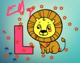 Desenho L de Leão pintado por Izabela6