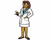 Desenho Doutora com óculos pintado por Jujuli