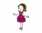 Desenho Menina com vestido de baile pintado por florbelinh