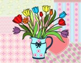 Desenho Jarro de tulipa pintado por Sil