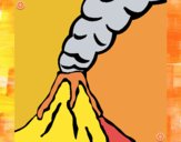 Desenho Vulcão pintado por Natani