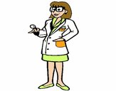 Desenho Doutora com óculos pintado por Leticia11