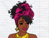 Desenho Mulher africana pintado por raphinha