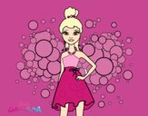 Desenho Barbie Princesa cor de rosa pintado por Jujuli