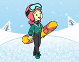 Desenho A menina Snowboard pintado por novinha