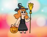 Desenho Disfarce de bruxa do Halloween pintado por ImShampoo